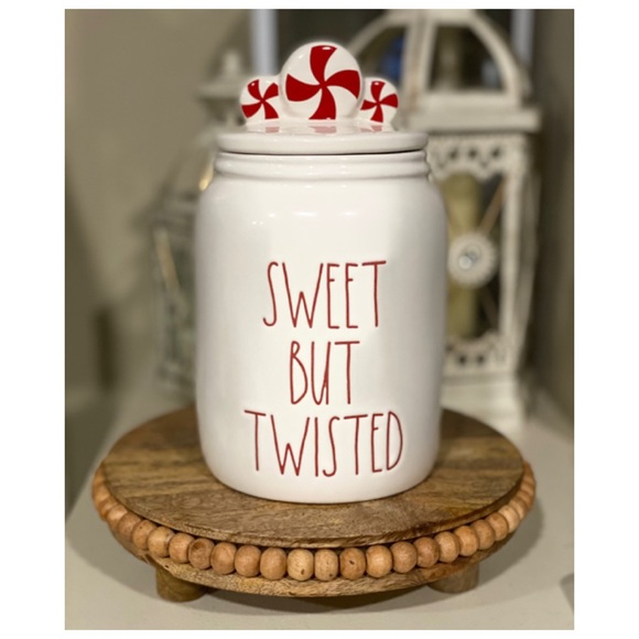 Rae Dunn Sweet But Twisted Figural Peppermint Topper Baby Canister Christmas